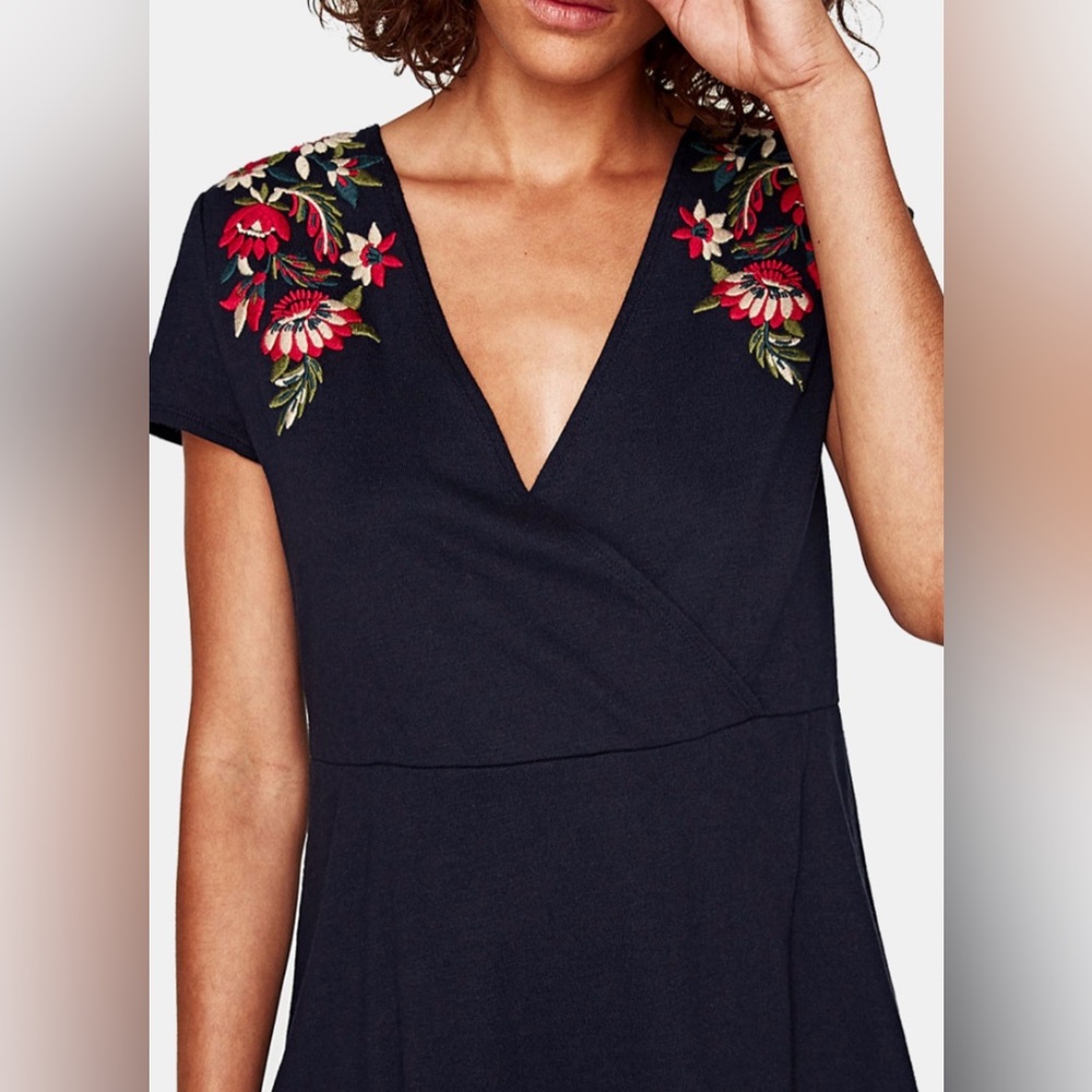 ZARA Navy Knit Mini Dress NWT! Size M